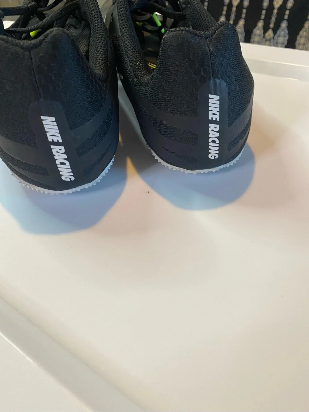 Nike Zoom Rivals With 7 Spikes Mens 10 .5 White And Black Track Shoes.